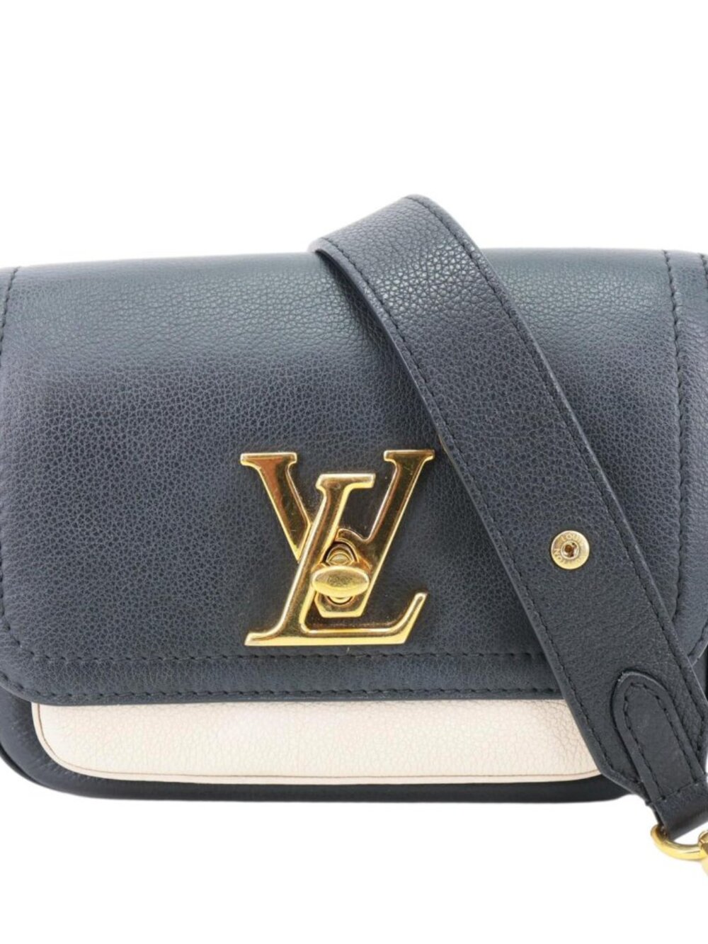 Louis Vuitton  Lockme Tender Calfskin Leather Chain Shoulder Bag Black
